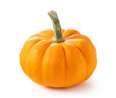 beyaz arkaplanda turuncu balkabağı