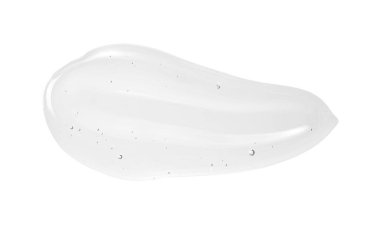 Sıvı jel dokusu. Güzellik serumunu düşürür. Beyaz arka planda şeffaf cilt bakımı ürünleri.