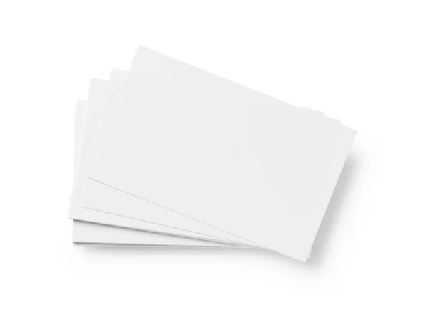 Eine Visitenkarte Auf Weißem Hintergrund Kopfschuss — Stockfoto