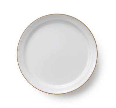 Beyaz arka plana yerleştirilmiş beyaz plaka