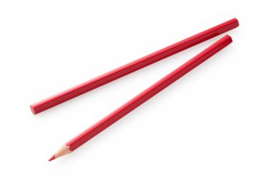 Beyaz arkaplanda kırmızı kalem