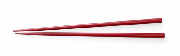白い背景に赤い箸 — ストック写真