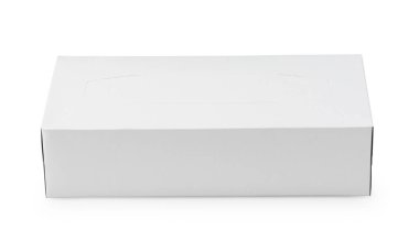 Beyaz arkaplana yerleştirilmemiş kağıt mendil