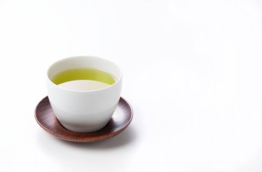 Green tea placed on a white background with space. Image of Japanese green tea clipart