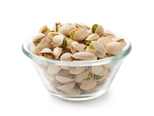 Pistachos Cuenco Sobre Fondo Blanco — Foto de Stock