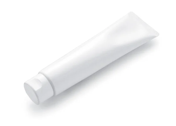 Tubo Branco Liso Sobre Fundo Branco — Fotografia de Stock