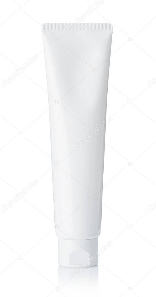 Plain white tube on a white background