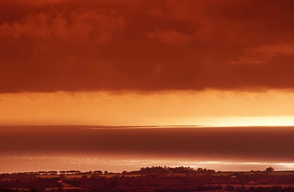 Zlaté Světlo Východním Pobřeží Ostrova Korsika — Stock fotografie