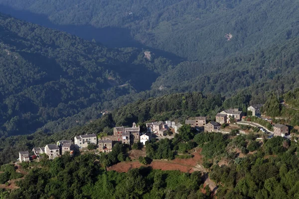 Porri Casinca Aldeia Montanha Corsica Superior — Fotografia de Stock