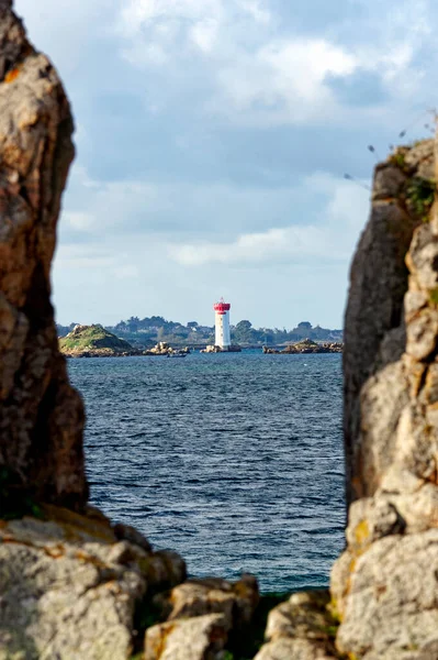 Phare Croix Sur Côte Armor Région Bretagne — Photo