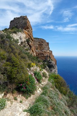 Var kıyısındaki Calanques Ulusal Parkı 'nın uçurumları 
