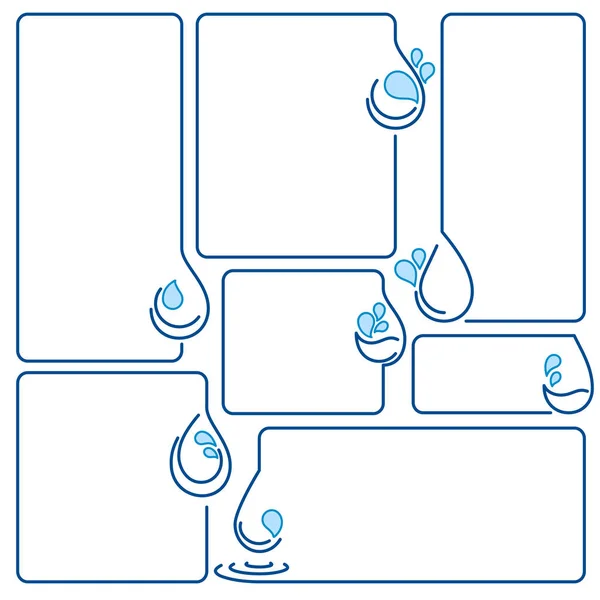 Água, gota, ecologia, conjunto de quadros de banner — Vetor de Stock