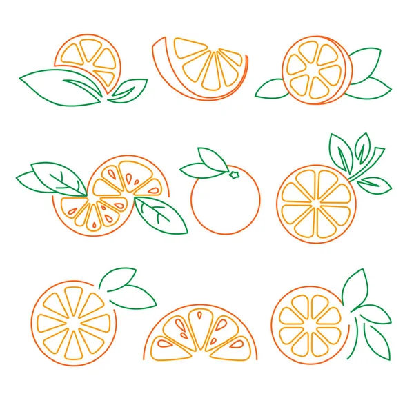 オレンジ色のロゴのセット — ストックベクタ