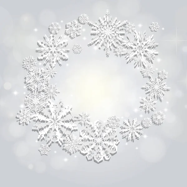 Χριστούγεννα και Πρωτοχρονιά φόντο με νιφάδες χιονιού — Διανυσματικό Αρχείο