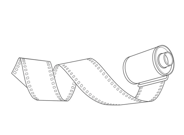 Espiral de filme negativo desenhado à mão 35mm — Vetor de Stock
