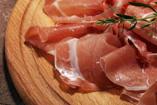 Italian Prosciutto Crudo Jamon Parsley Raw Ham — Stock Photo, Image