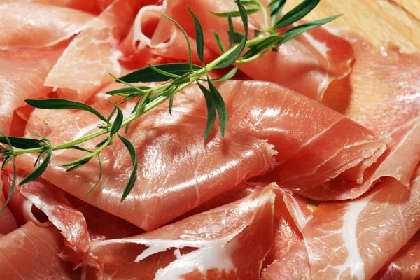 Talyan Prosciutto Crudo Veya Jamon Maydanoz Ile Ham Ham — Stok fotoğraf