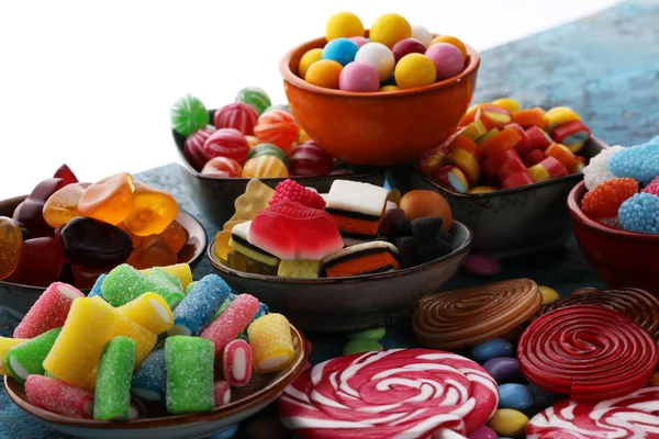 jöle ve şeker ile şekerler. renkli dizi farklı childs tatlılar ve muamele etmek