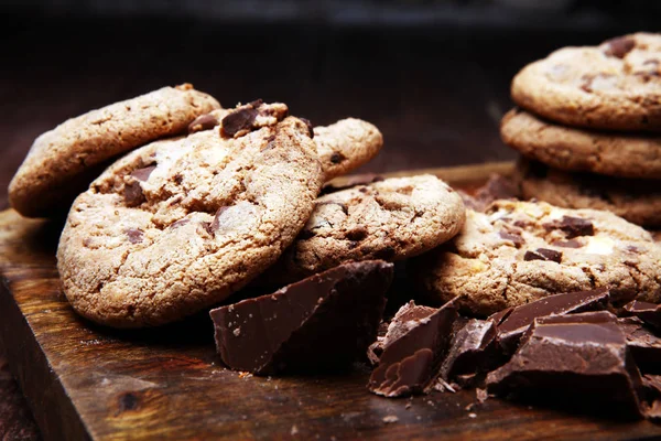 Chocolate Chip Cookies Table Freshly Baked — Stock Photo, Image