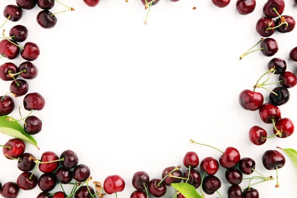 Cherry Red Fresh Bunch Cherries Table — Stock Photo, Image