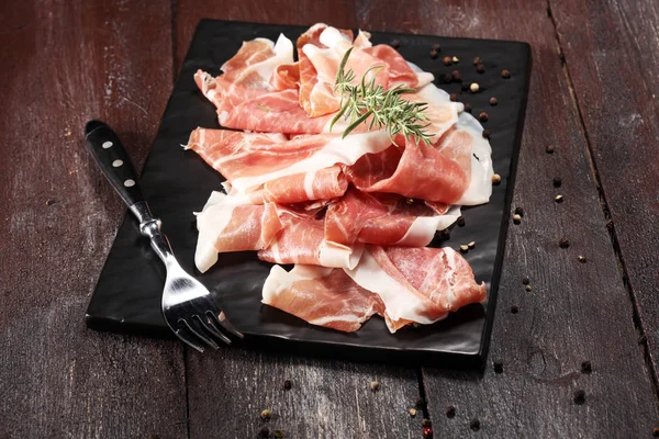 Italian Prosciutto Crudo Jamon Rosemary Raw Ham — Stock Photo, Image