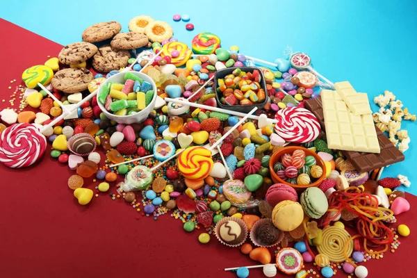 Bonbony Želé Cukrem Barevné Spektrum Různých Childs Sladkosti Pamlsky — Stock fotografie