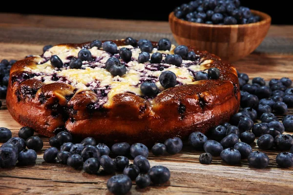 Blueberry Pie Homemade Lemon Cupcake Blueberries Delicous Dessert Blueberry Tart — Stock Photo, Image