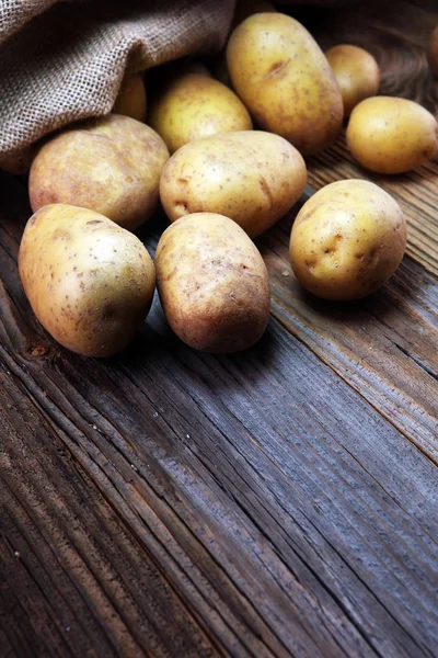 Comida Patata Patatas Frescas Orgánicas Crudas Sobre Fondo Antiguo Vintage — Foto de Stock