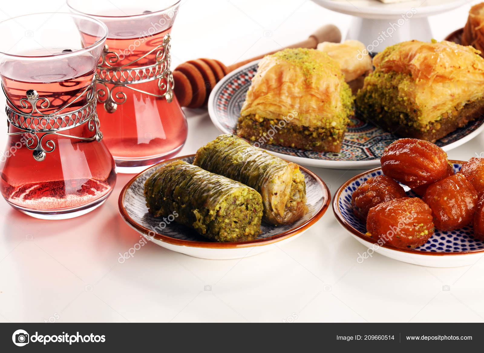 Middle Eastern Arabic Dishes Turkish Dessert Baklava - 