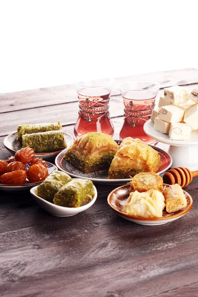 Близького Сходу Або Арабської Кухні Турецький Десерт Пахлава Фісташки — стокове фото