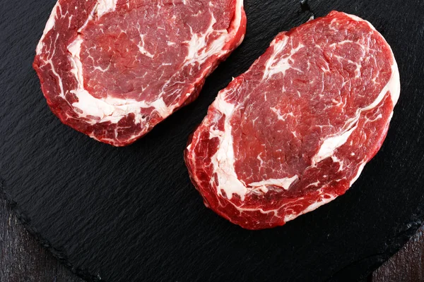 Biftek Ham Barbekü Kaburga Eti Yaşlı Wagyu Ekşili Biftek Makinası — Stok fotoğraf