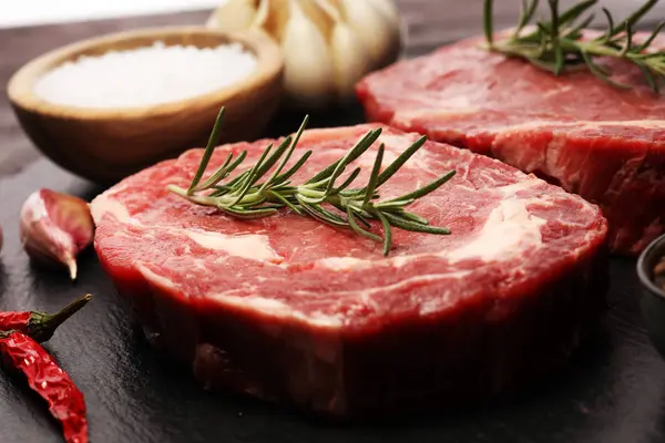 Filete Crudo Barbacoa Rib Eye Steak Carne Seca Envejecida Wagyu — Foto de Stock