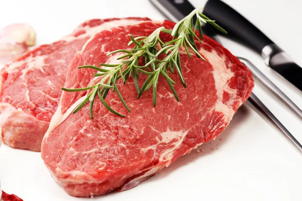 Steak Roh Barbecue Rib Eye Steak Trocken Gereiftes Wagyu Entrecote — Stockfoto