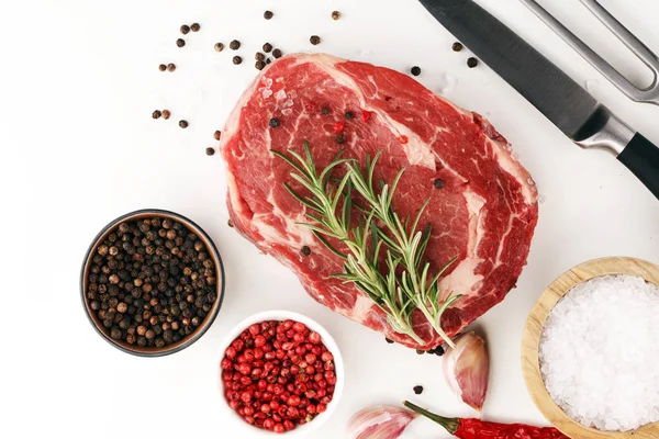 Steak Raw Barbecue Rib Eye Steak Dry Aged Wagyu Entrecote — Stock Photo, Image