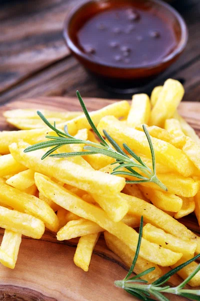 French Fries Potato Ketchup Mayonnaise — Stock Photo, Image