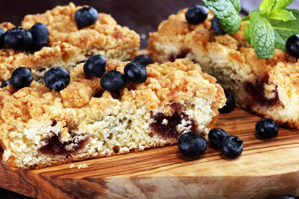 Blueberry Cake Homemade Delicious Blueberry Cake Dessert — Stock Photo, Image