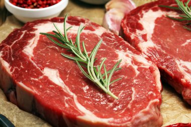 Biftek ham. Barbekü kaburga eti, yaşlı Wagyu ekşili biftek Makinası