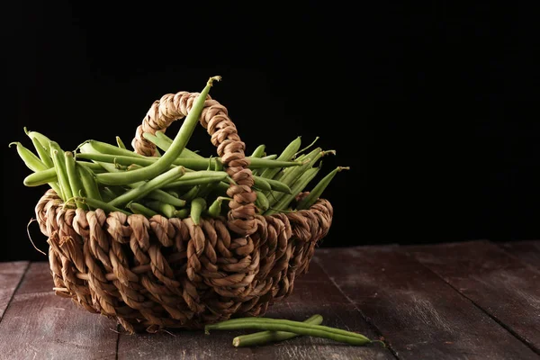 Gezonde Groene Bonen Van Markt Landbouwer Bush Bonen — Stockfoto