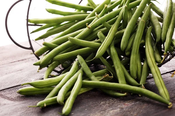 Gezonde Groene Bonen Van Markt Landbouwer Bush Bonen — Stockfoto