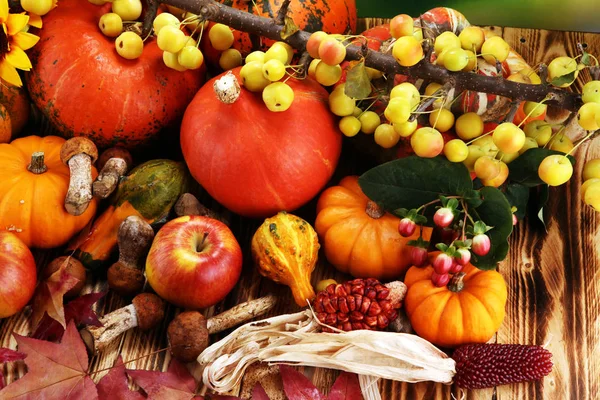 Herfst Natuur Concept Herfst Groenten Fruit Hout Thanksgiving Diner Peren — Stockfoto