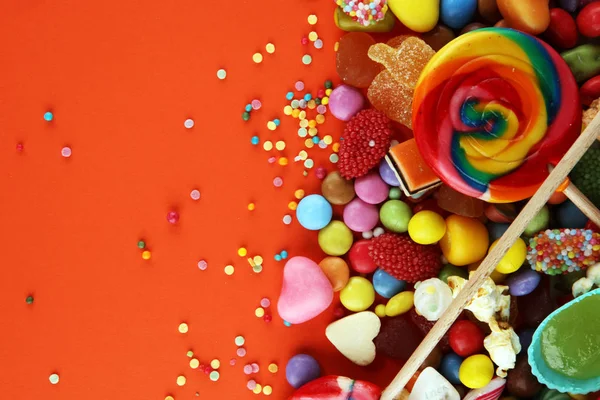 Bonbons Avec Gelée Sucre Gamme Colorée Différents Bonbons Friandises Pour — Photo