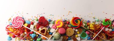 jöle ve şeker ile şekerler. renkli dizi farklı childs tatlılar ve muamele etmek
