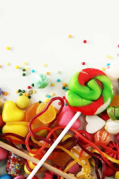 Caramelos Con Jalea Azúcar Colorida Variedad Diferentes Dulces Golosinas Para —  Fotos de Stock