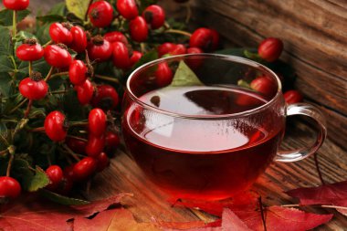 Çay. Bitkisel köpek rose çay ile grup şube Kuşburnu, Rosa canina kalça türleri. Şifalı bitkiler ve otlar kompozisyon