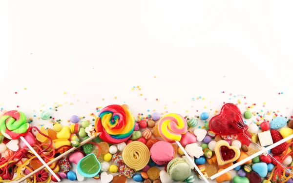 Doces Com Geleia Açúcar Variedade Colorida Doces Guloseimas Infantis Diferentes — Fotografia de Stock