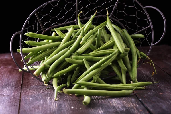 Judías Verdes Sanas Del Mercado Agricultores Habas — Foto de Stock