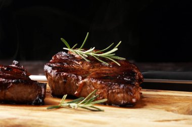Barbecue Rib Eye Steak or rump steak - Dry Aged Wagyu Entrecote Steak clipart