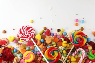 jöle ve şeker ile şekerler. renkli dizi farklı childs tatlılar ve muamele etmek