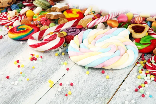 Caramelle Con Gelatina Zucchero Colorata Gamma Diversi Dolci Dolcetti Bambini — Foto Stock