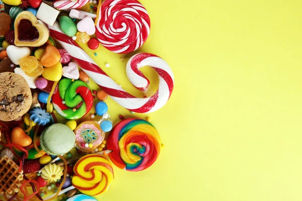 Caramelle Con Gelatina Zucchero Colorata Gamma Diversi Dolci Dolcetti Bambini — Foto Stock